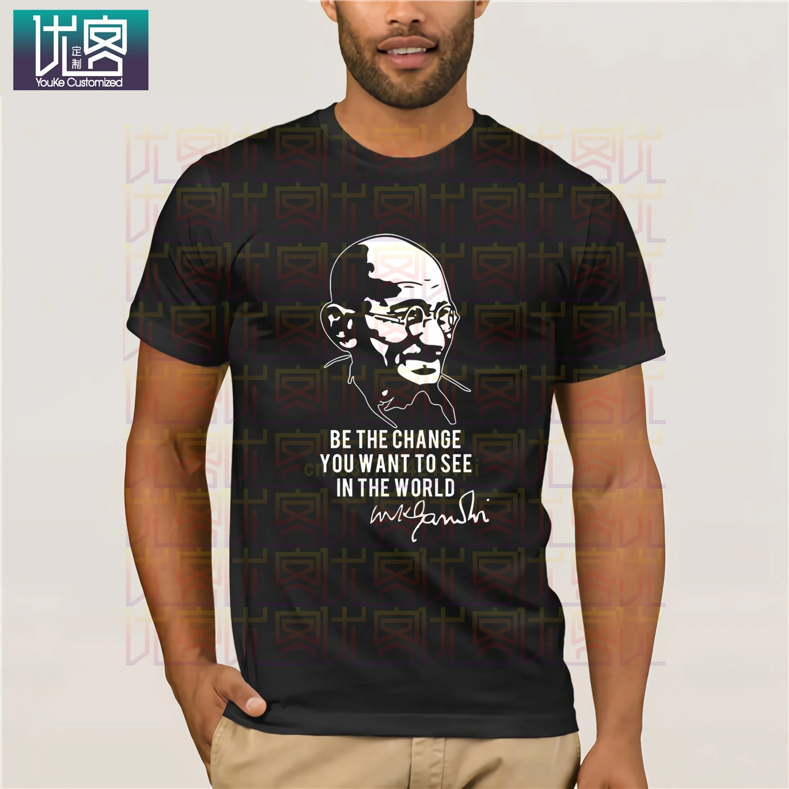 Футболка Mahatma Gandhi с цитатой философии Индии мира Om политическая история индуии |