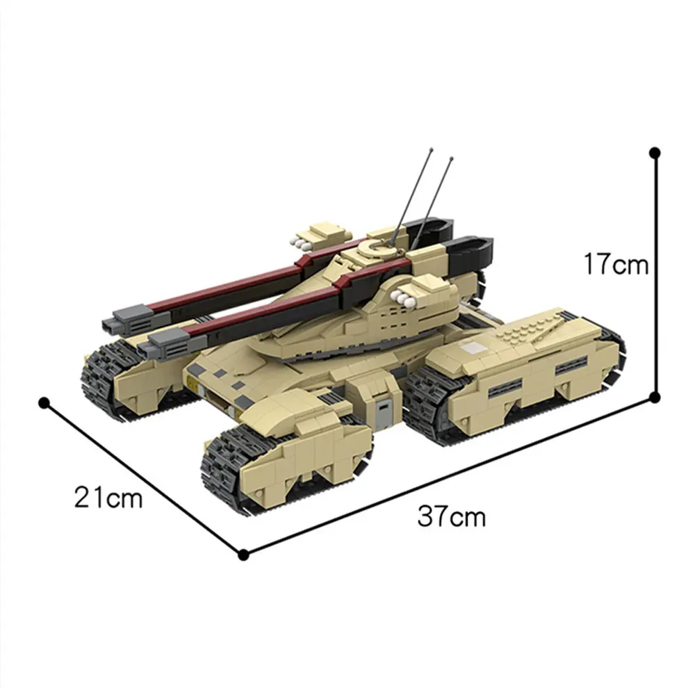 MK-3 GDI Mammoth Tank DIY Building Blocks Military Weapon Collection Model 1327pcs Bricks Toy Kids Creative Toys Gifts for Boys