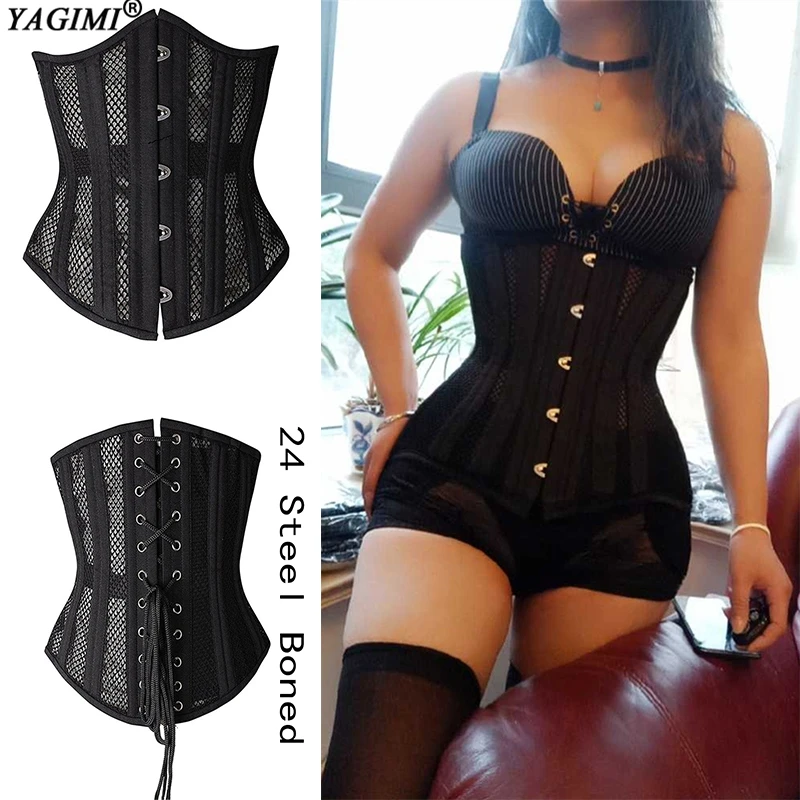 YAGIMI талии тренер Для женщин летнее платье корсет из дышащего материала на