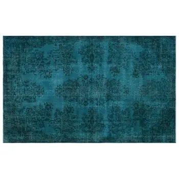 

Handmade Turquoise Vintage Overdyed Turkish Area Rug 163x261 Cm-5'4''X8'7''