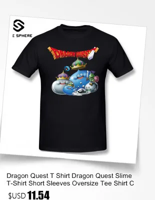 Dragon Quest футболка слизи вечерние футболки забавная Пляжная футболка 100 хлопок с коротким рукавом для мужчин большие размеры футболка
