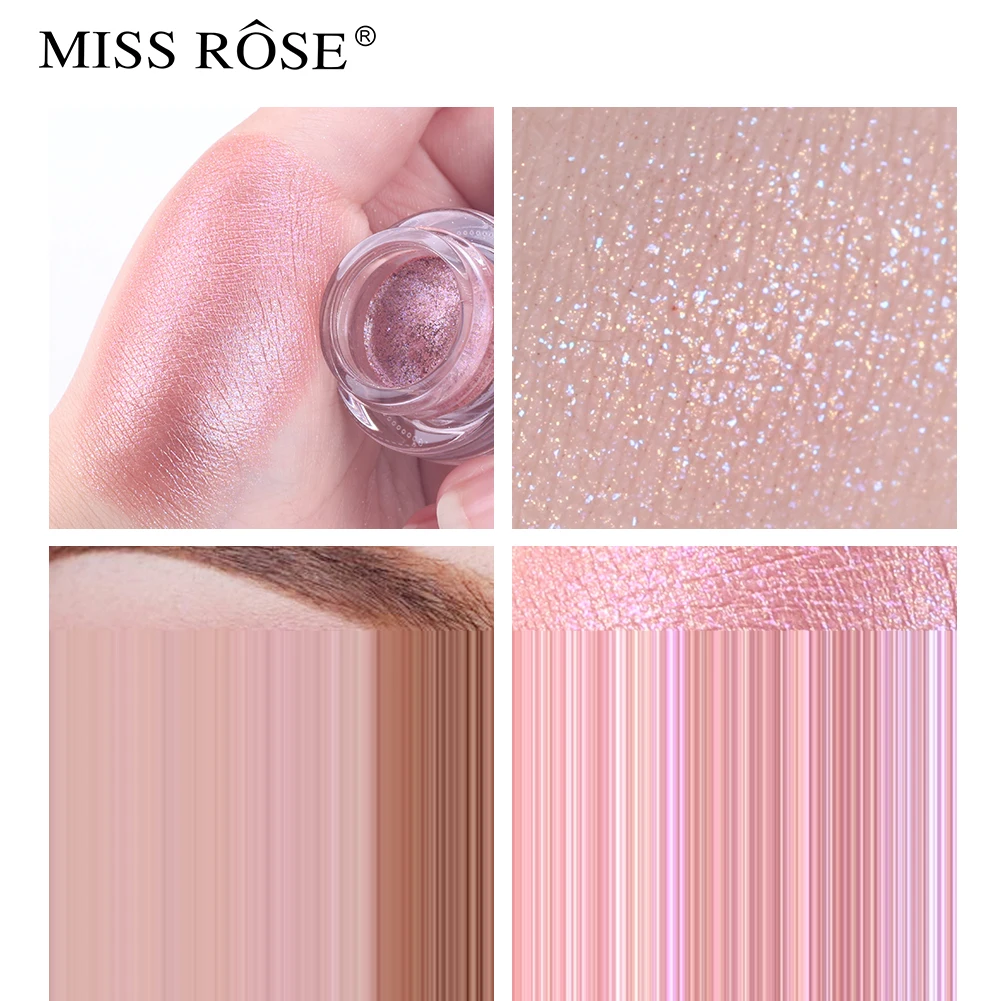 MISS ROSE бренд Shimmer Свободные Тени для век Пудра Макияж Пигмент Водонепроницаемый Блеск Тени для век Пудра Косметика