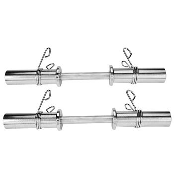 

1 Pair 20'' Olympic Dumbbell Handles Spring Collars Workout Fitness Accessory For Various Places To Use Home Gym Office