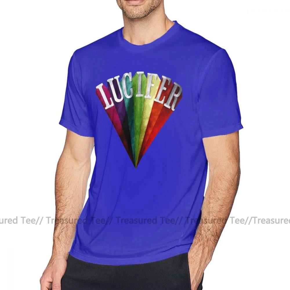 Культовая футболка Lucifer Rising, уличная футболка с коротким рукавом, забавная футболка, плюс размер, Хлопковая мужская футболка с принтом - Цвет: Blue