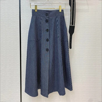 

2020 Summer Skirts Women Vintage Long Women's Casual High Waist Pleated Skirt faldas mujer moda