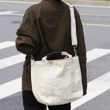 Модная женская Брезентовая сумка на плечо из овечьей шерсти, большая сумка для покупок, одноцветная Высококачественная сумка через плечо, Повседневная Сумка-тоут для женщин