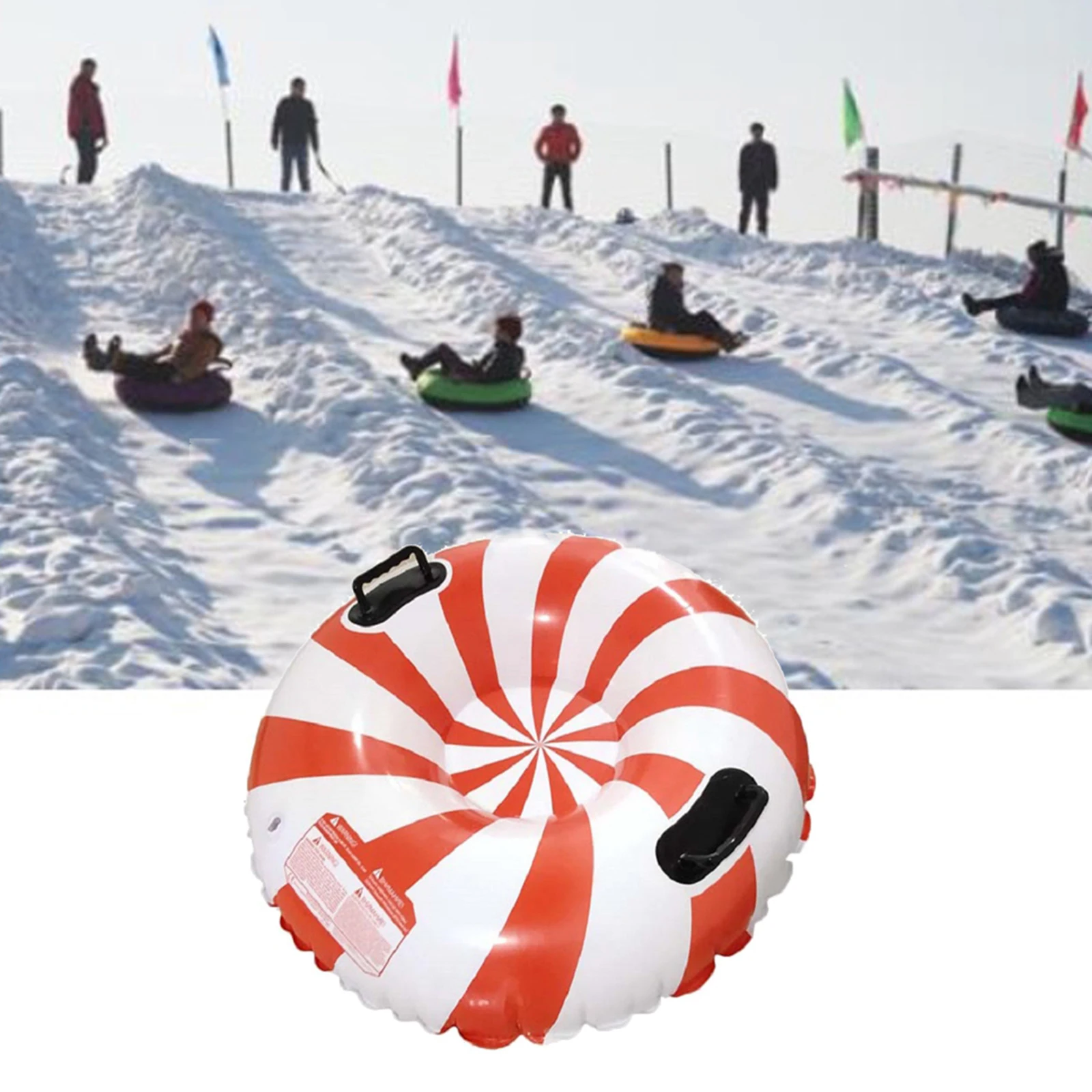 Floated Ski Circle Winter Inflatable Snow Tube with Handle Skiing