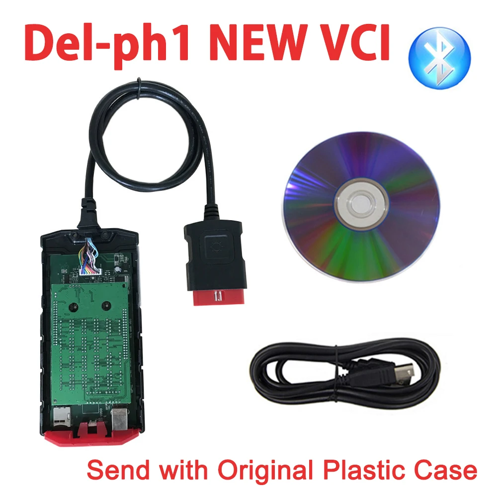 VCI с Bluetooth USB vd ds150e cdp pro. r0 с ключом для delphis obd obd2 автомобилей и грузовиков диагностический инструмент - Цвет: delph-1 plastic BT