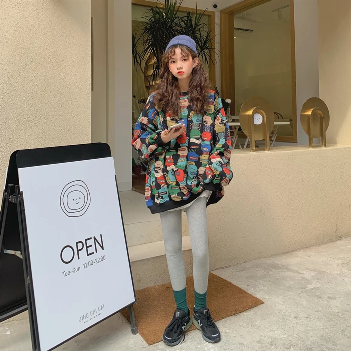 autumn sweatshirt women winter harajuku korean clothes fashion stranger things playful funny cartoon oversized hoodie women