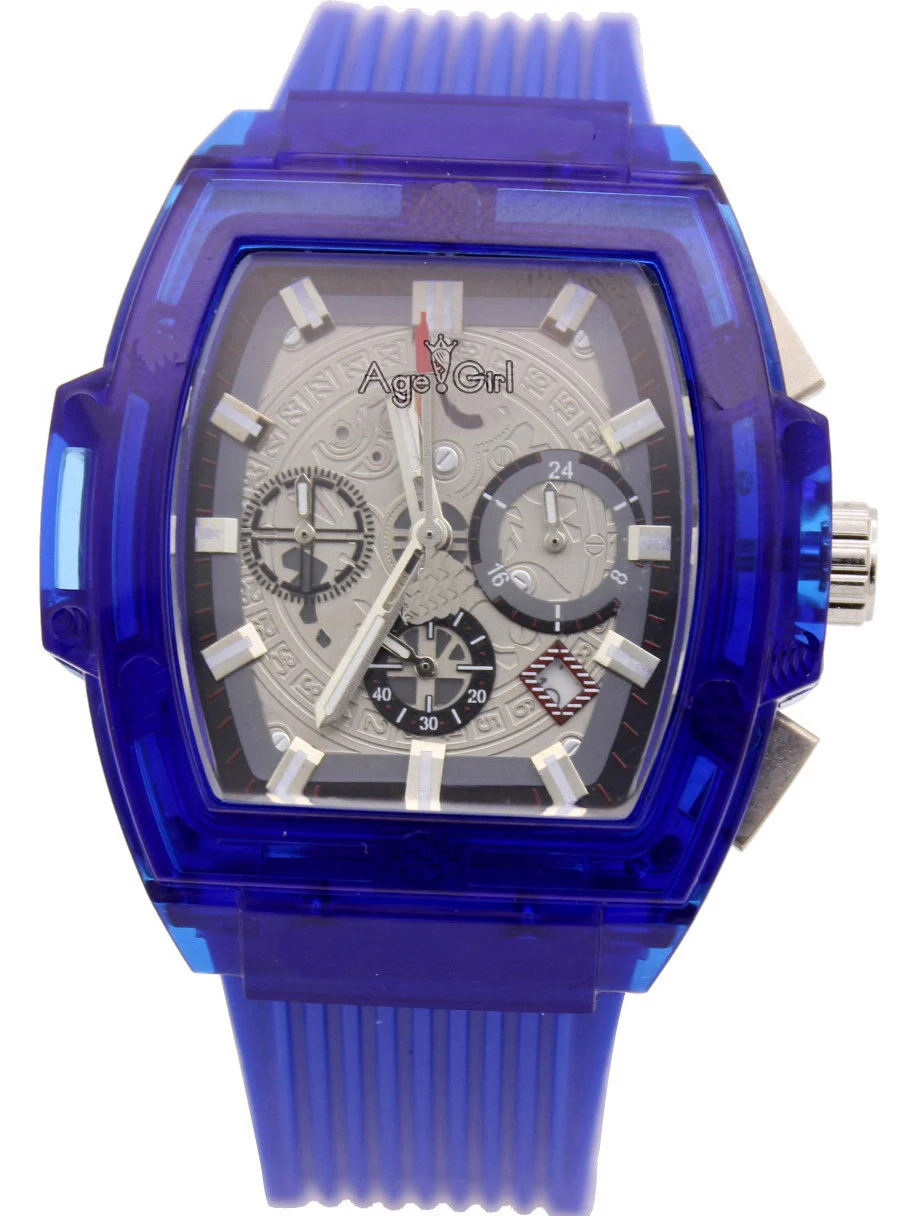 Роскошные брендовые новые мужские хронограф с секундомером часы белый черный синий пластик сталь стекло Прозрачный Гент Unico Дата спортивные часы