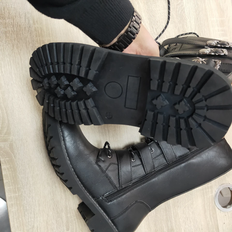 Ботинки в байкерском стиле с защитным механизмом на лодыжке; байкерские ботинки в байкерском стиле; обувь в байкерском стиле; Shantou