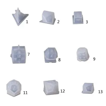 

DIY Crystal Epoxy Mold Dice Fillet Shape Multi-spec Digital Game High Mirror dice mold silicone Mould Making