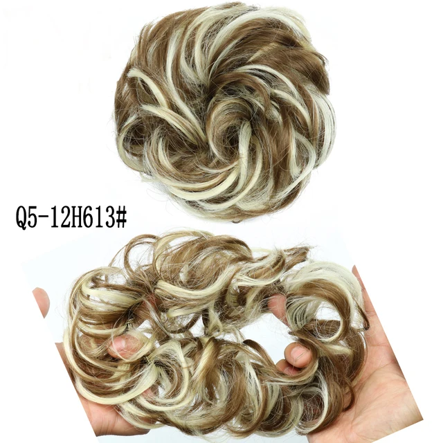 MERISIHAIRHair Extensions Wavy Curly Messy Hair Bun Extensions Donut Hair Chignons Hair Piece Wig Hairpiece headwear rings ring 12H613
