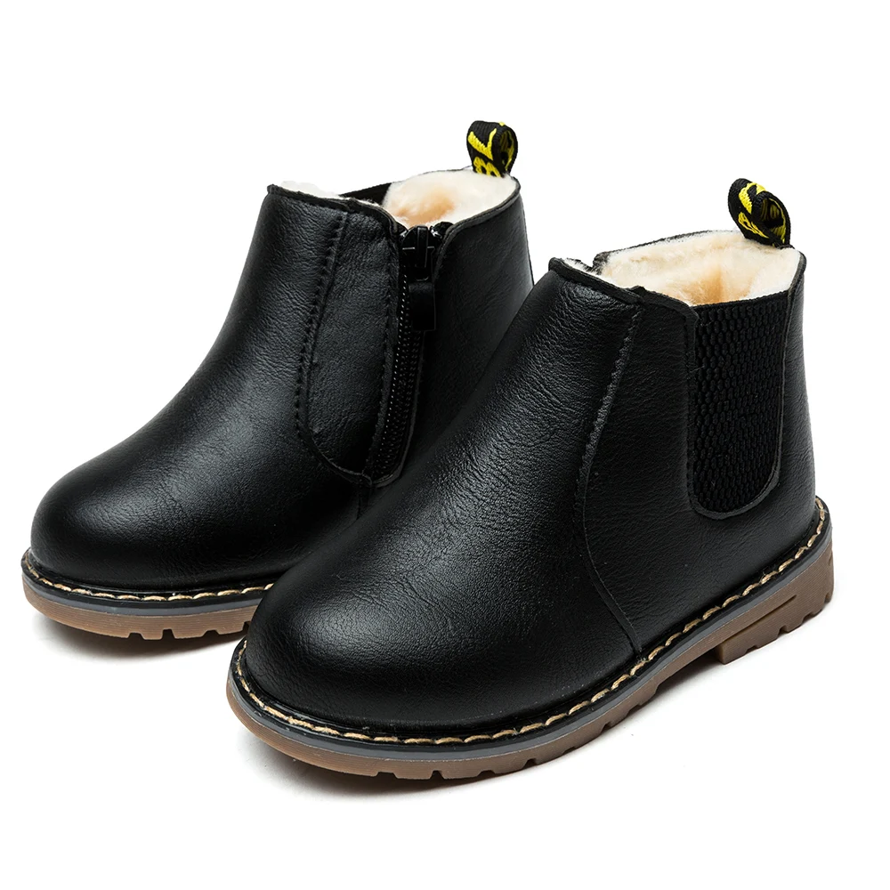 Ceny SITAILE ciepłe buty zimowe dziewczęce skórzane buty buty dla chłopców wiosna skóra ekologiczna na jesień buty dziecięce moda maluch buty dziecięce