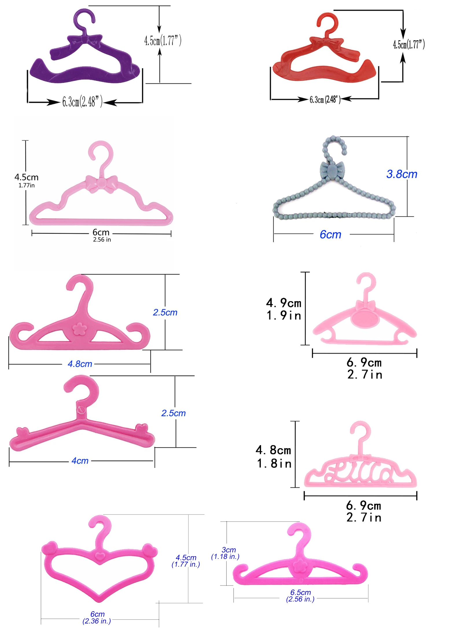 20 Pcs /Lot Pink Mix Style Dolls Hangers Dress Clothes Holder Cute Accessories Barbie Doll 12'' Pretend Play Girls Toys plush doll accessories doll clothes accessories doll accessories