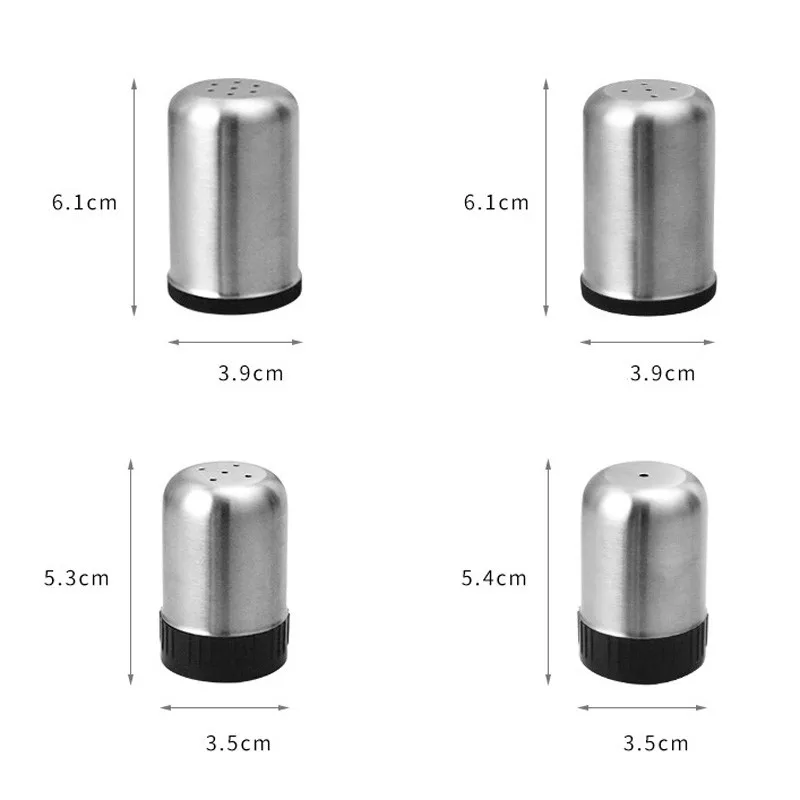 Description Picture 3 of item300Pcs/Lot Stainless Steel Spice Jar Dredge Salt Sugar Spice Pepper Shaker Seasoning Multi-purpose Kitchen Tool