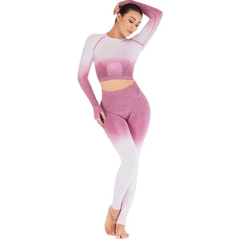 

Breathable Seamless High Waist Leggings Green Gradient Women Raise Hip Slim Gym Workout Legging High Elasticity Fitness Leggings