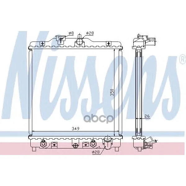 Радиатор Honda Civic / Rover 45 1.4-1.6 A/T 91-02 Nissens 633081 Nissens арт. 633081