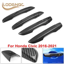 

Lodenqc 8PCS Carbon Fiber Print Car Exterior Door Handle Grab Cover Bezel Trim Styling For Honda Civic 10th 2016 2017 2018 2019