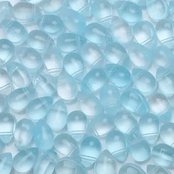 

60pcs Blue Water Drop Czech Lampwork Crystal Glass Spacer Beads For Jewelry Making Diy Needlework Bracelet Hairpin Finding 6x9mm