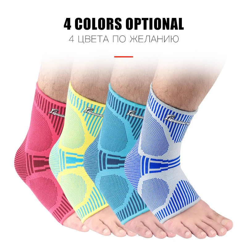 Basketball Volleyball Colorful Nylon Ankle Support Silicone Non-slip Ankle Brace Compression Running Climbing Ankle Guard