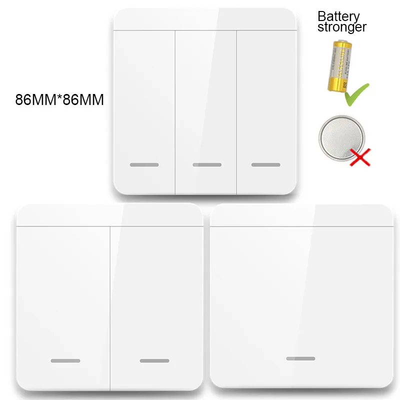Diese 433Mhz wireless Wall Switch rf 86 wall panel transmitter Safety Switch and AC 110V 220V relay interruptor for Light Lamp