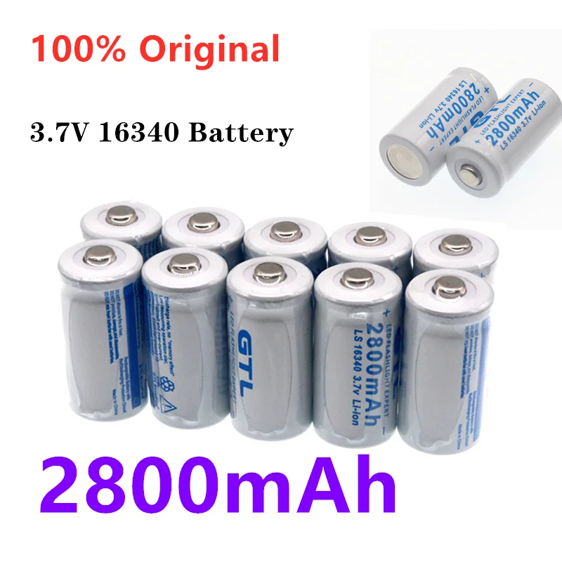 20pcs High capacity 4800mAh Rechargeable 3.7V Li ion 16340 Batteries