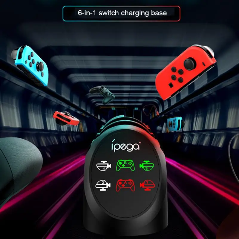 PG-9187 6 в 1 Подставка для зарядной док-станции, подходит для Kind Switch Joy-Con Pro, для nintendo Switch Pro, подставка для зарядного устройства для геймпада