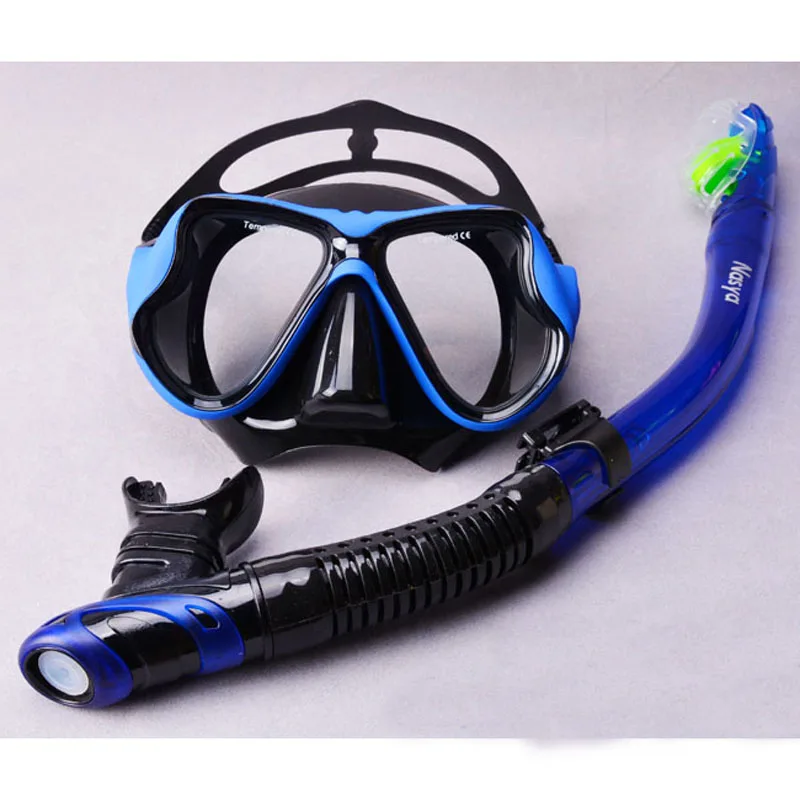 Маска для подводного плавания набор силиконовых водонепроницаемых HD закаленных