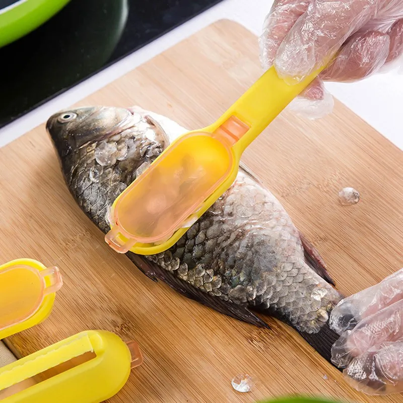 Скребок для рыбьей чешуи, аксессуары, держатель для кухонного ножа, пластиковый скребок для рыбьей кожи, щетка для чистки, инструмент для приготовления пищи
