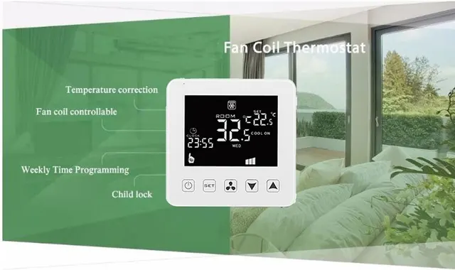 Controlador de aire acondicionado Central Tuya Smart Home, Panel de Control  del sistema de bobina del ventilador, banda de TRANE, Ect, funciona con  Alexa y Google