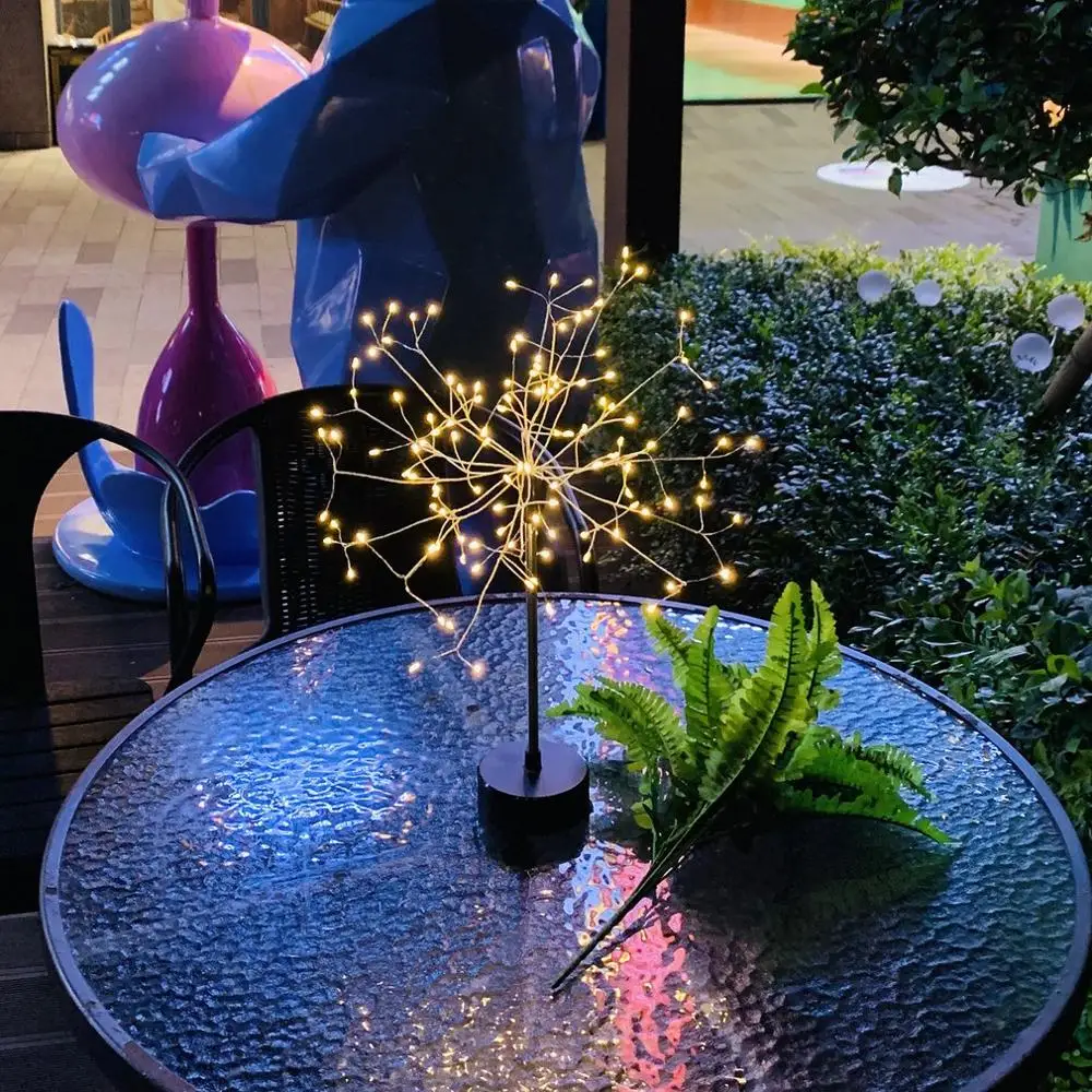 ICOCO Led Copper Wire Starburst Lights Remote Control Dimmable String Light For Indoor Outdoor Christmas Festive Decoration - Цвет: warm white