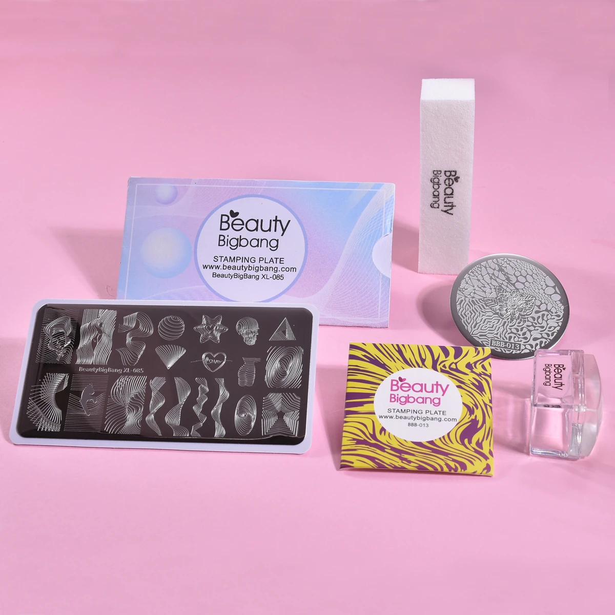 Beautybigbang пластины для штамповки ногтей набор любовь звезда полосатый цветок изображение из нержавеющей стали штамп буфер Шаблоны Дизайн ногтей набор