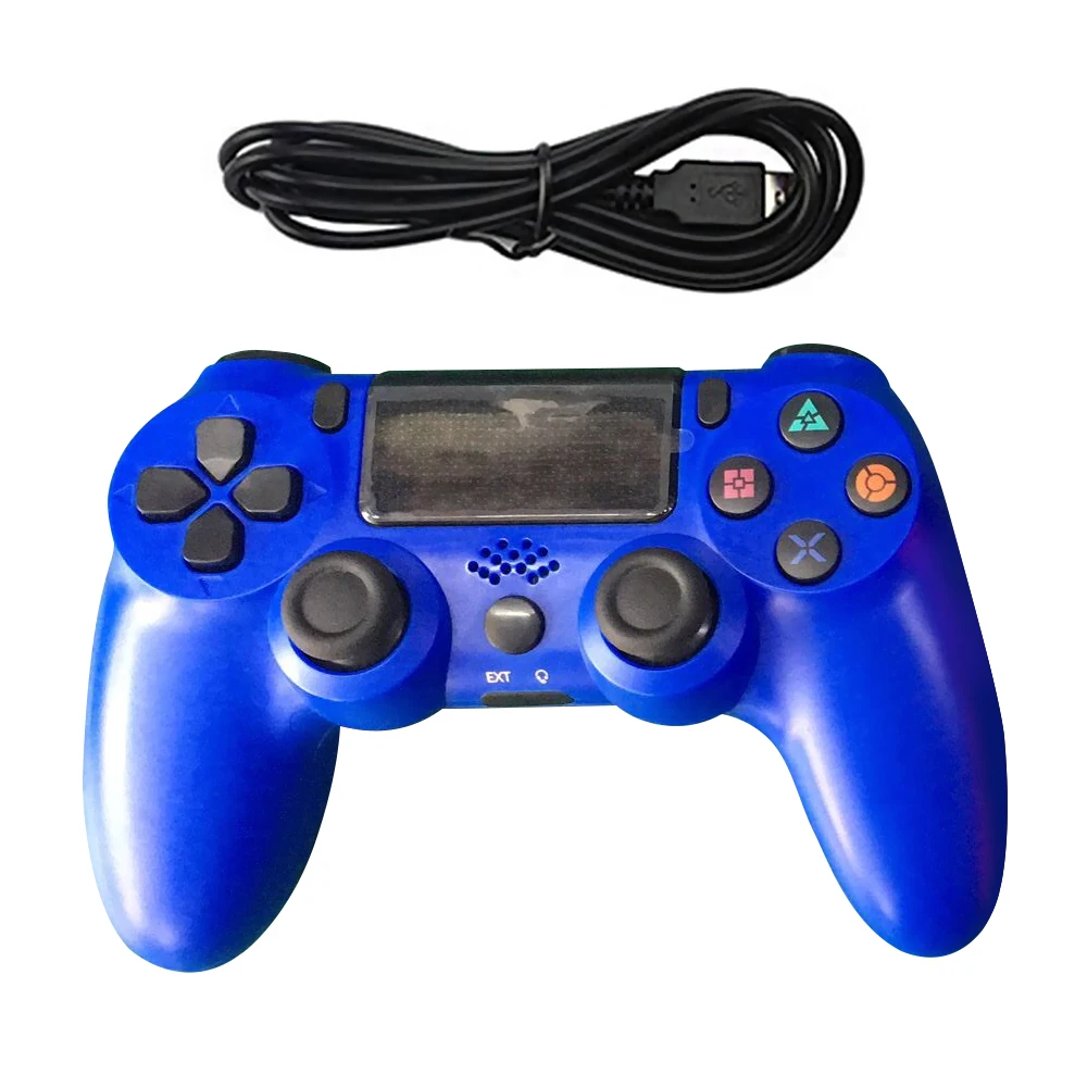 Blue Wired Bluetooth Беспроводной джойстик для PS4 контроллер подходит для Игровые приставки 4 консоль для Игровые приставки Dualshock 4 геймпад для PS3 консоли геймпад джойстик для gamepad геймпад для PS4 - Цвет: Blue Wired