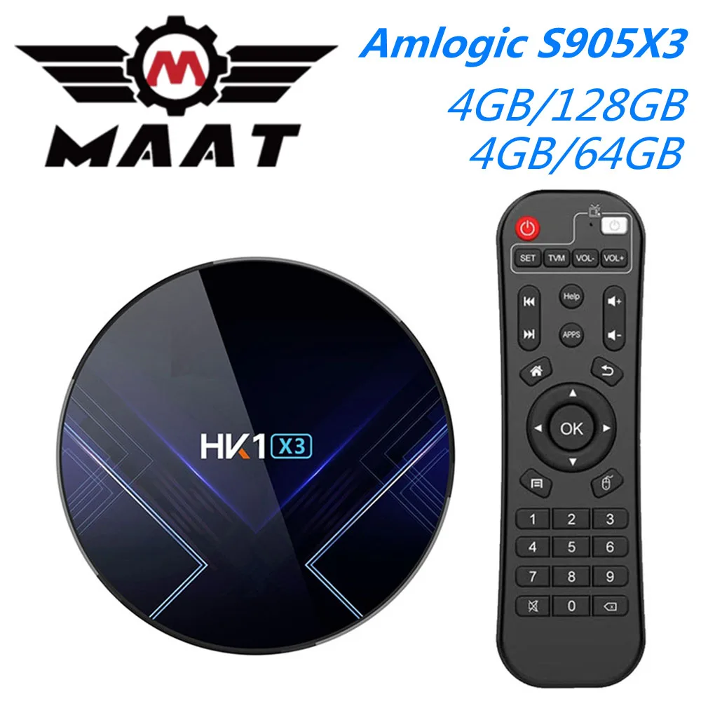 5 шт./лот HK1 X3 Amlogic S905X3 4 ГБ DDR3 Ram 128 Smart TV Box Quad Core HK1X3 5G Wifi телеприставка Android 9 0 8K