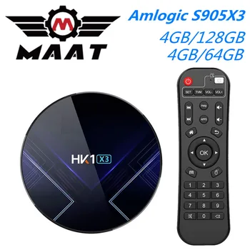 

5PCS/Lot HK1 X3 Amlogic S905X3 4GB DDR3 Ram 128GB Smart TV Box Quad Core HK1X3 5G Wifi Set Top Box Android 9.0 8K Media Player