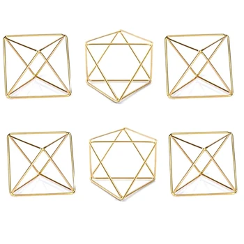 

6Pcs Air Plant Holder Mini Metal Tabletop Decor Modern Geometric Planter Tillandsia Air Fern Display Stand