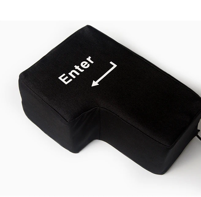 Черный Новинка Vent Toys Big USB Enter Key антистресс Кнопка декомпрессии компьютер любые воздухопроницаемые подушки Кнопка настольная Подушка для офиса - Цвет: Черный