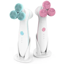 Usb зарядка силиконовая Очищающая щетка для лица акне очищающее средство для пор удаление черных точек машина для мытья лица щетка устройство с базой 40