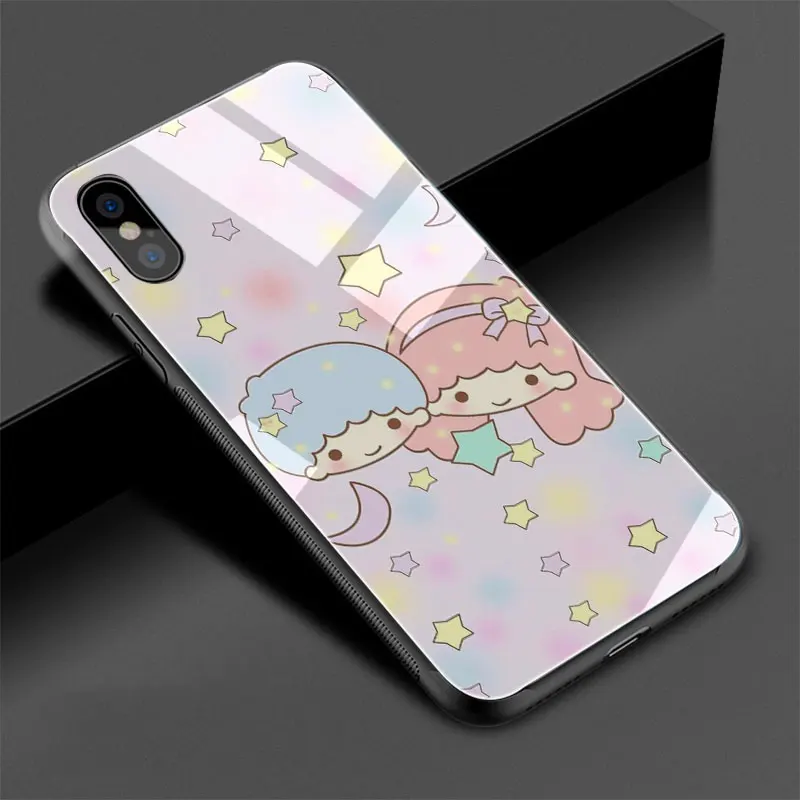 EWAU My Melody Little Две звезды чехол из закаленного стекла для телефона iPhone 11 Pro 6 6S Plus 7 8 Plus X XS XR XS Max