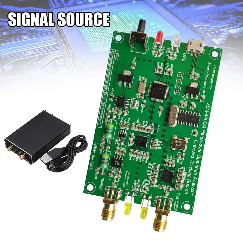 

Newly Sale Spectrum Analyzer USB 35-4400M Signal Source RF Frequency Analysis Tool with Tracking Source Module L5