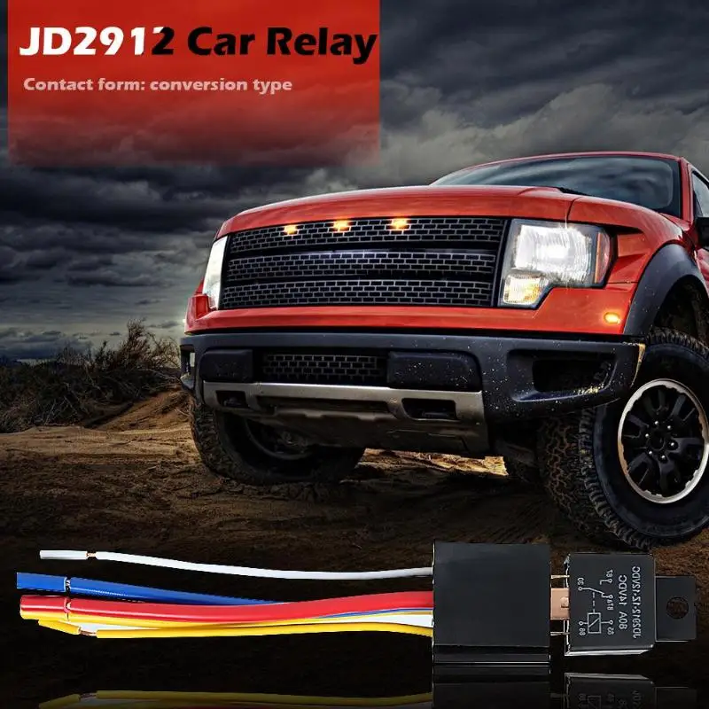 JD2912 реле автомобильное 12V DC 80A 5 Pin автомобильное реле Тип преобразования вводный Тип модификации с 5-проводной розеткой Универсальный