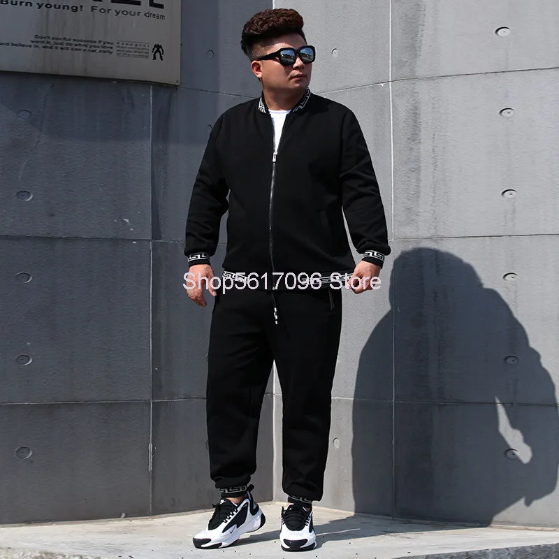 

Autumn Plus Fat Plus Suit China Great Wall Leisure Li Collar Men's Big Size Sports Suit Extra Large