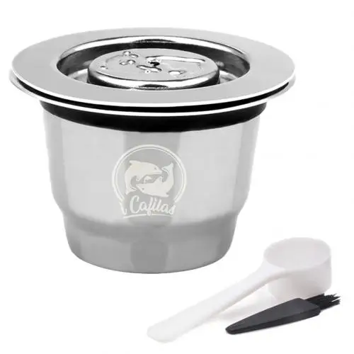 Silver Фильтры для кофе эспрессо многоразовые кофейные стручки фильтр чашка Rustproof капсулы для Nespresso U - Color: Silver