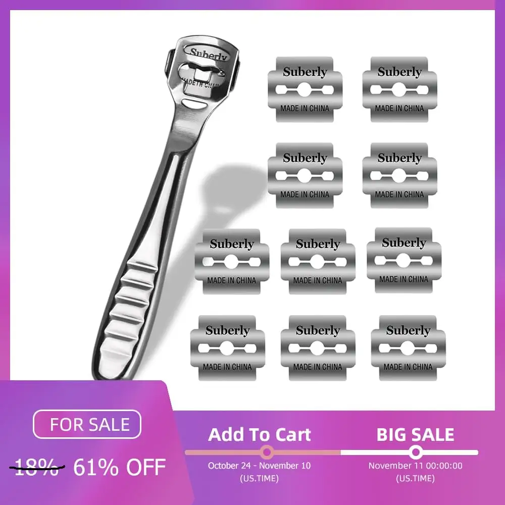 

Hand Foot File Care Corn Cuticle Remover Shaver Blade Smooth Feet Pedicure Callus Skin Remover Care Tool 10Pcs Shaving Blades