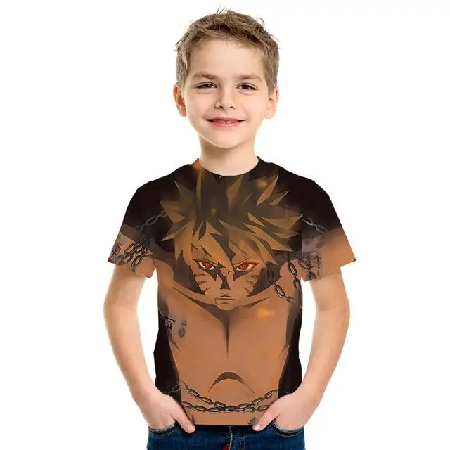 Impresin 3D Аниме estilo masculino/chica nios camiseta Naruto patrn estampado nios ropa nios camiseta moda nios camisa - Цвет: PT-072