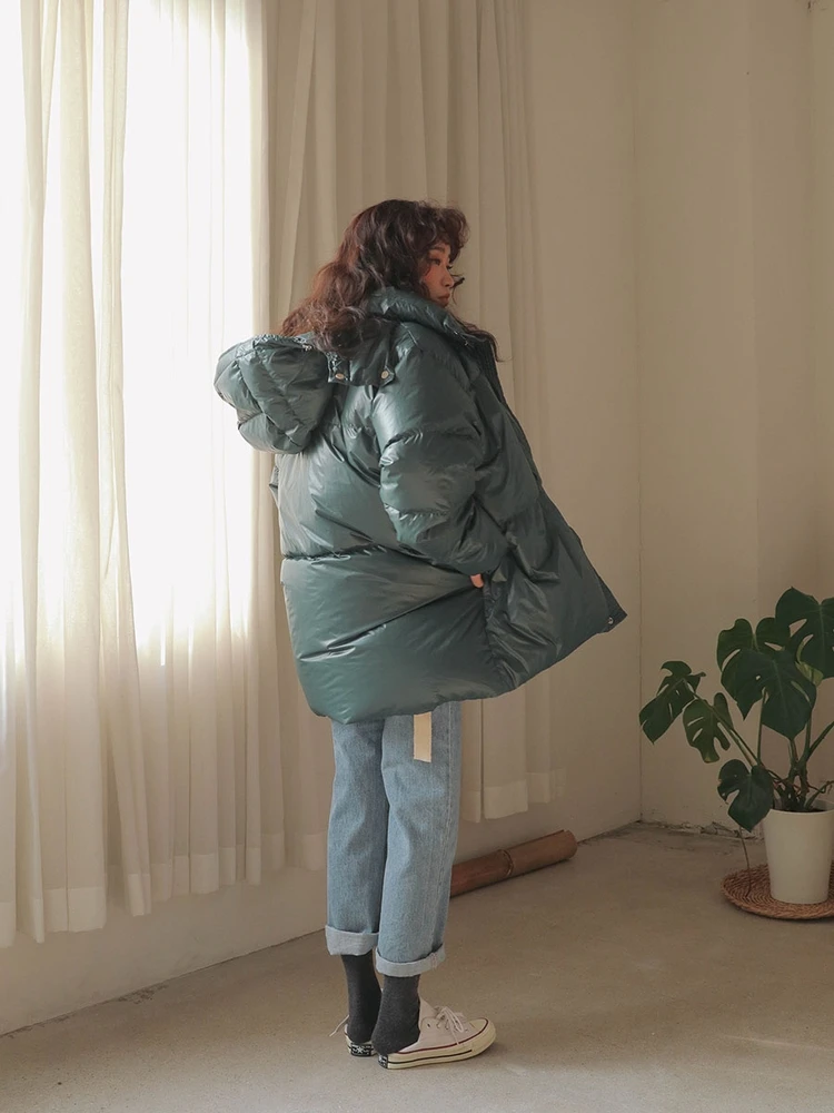 WHITNEY WANG Parkas зимняя модная уличная однотонная парка с капюшоном больших размеров Женское пальто с хлопковой подкладкой плотное зимнее пальто