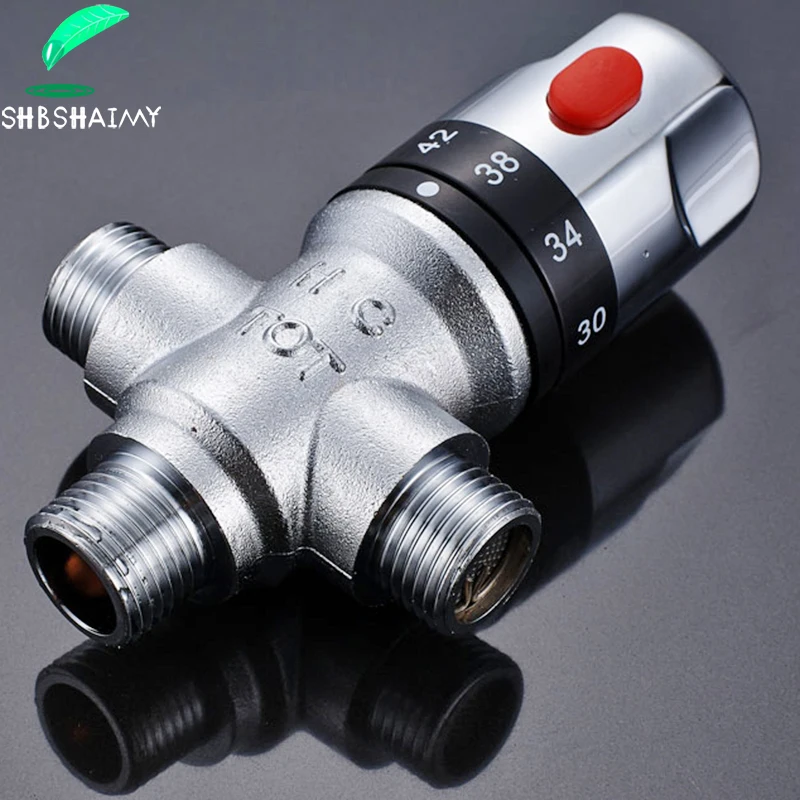 วาล์วควบคุมอุณหภูมิน้ำผสมทองเหลืองอัตโนมัติ, ห้องครัวก๊อกน้ำคงที่อุณหภูมิของน้ำวาล์วก๊อกน้ำฝักบัวห้องน้ำ 1