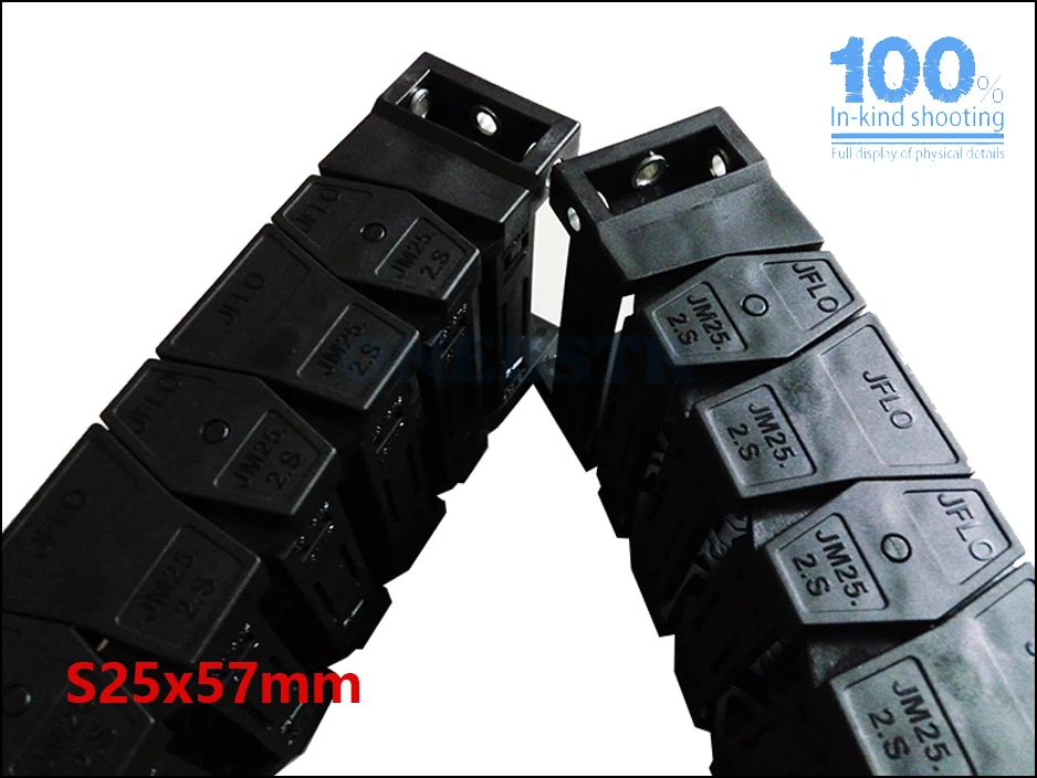 JFLO 1 Meter S25x25mm S25x38mm S25x57mm Drag Chain High-Speed Mute Towline Wire Carrier Cable Tanks Chain S25x77mm S25x103mm 25