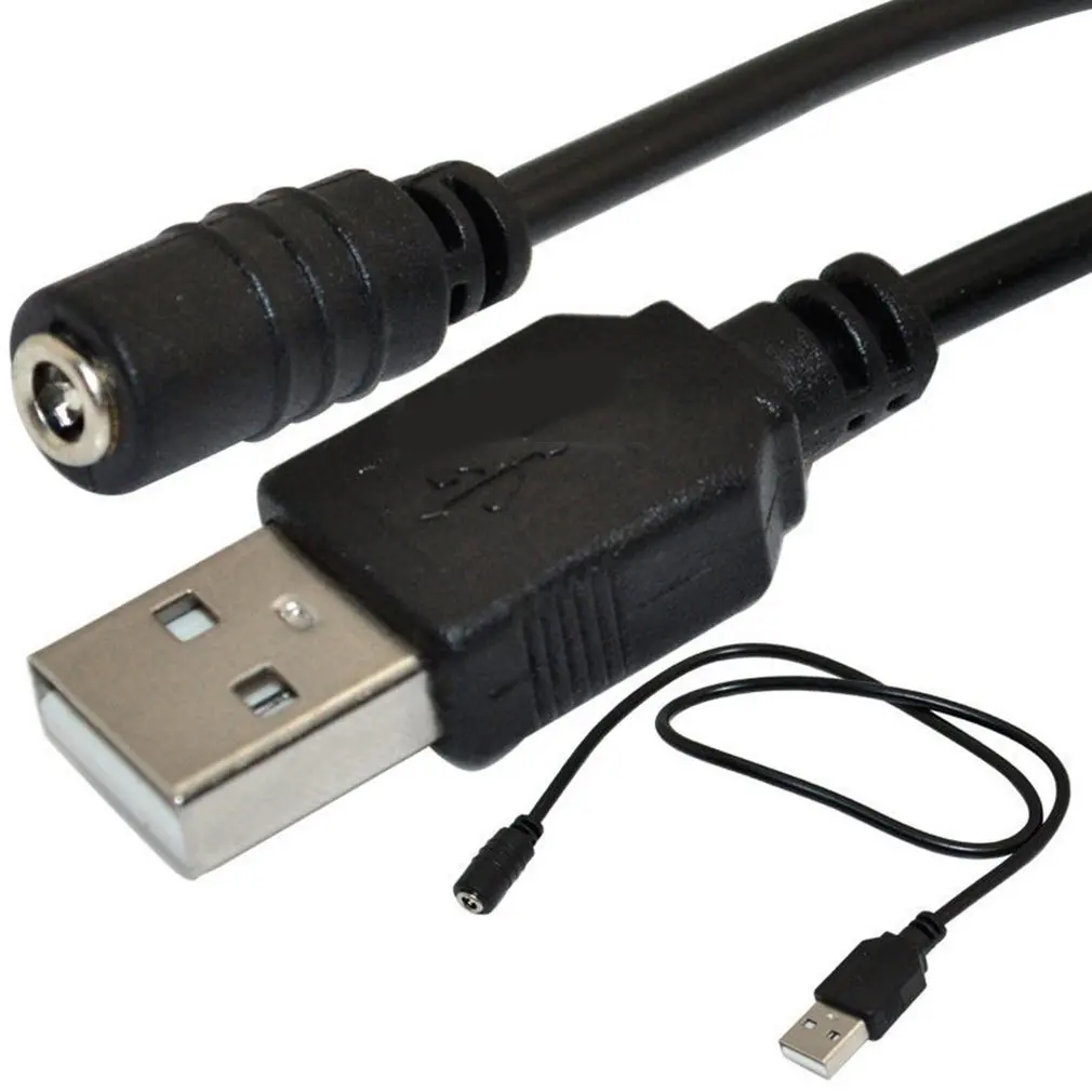 50 см USB штекер 1,35x3,5 мм Женский DC мощность баррель 5V кабель питания черный